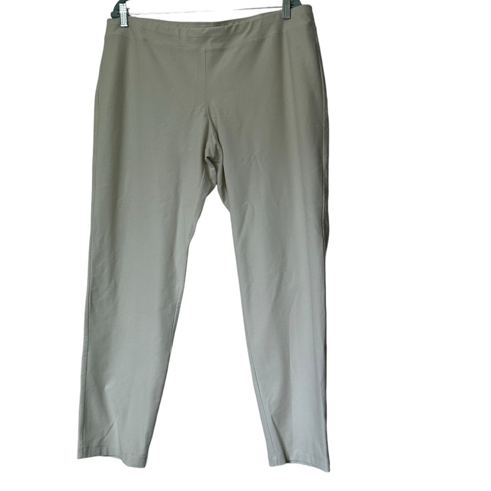 Eileen Fisher Washable Stretch Crepe Pants White Sz XL Slim Ankle Pants